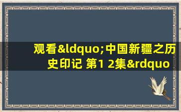 观看“中国新疆之历史印记 第1 2集” 撰写观后感